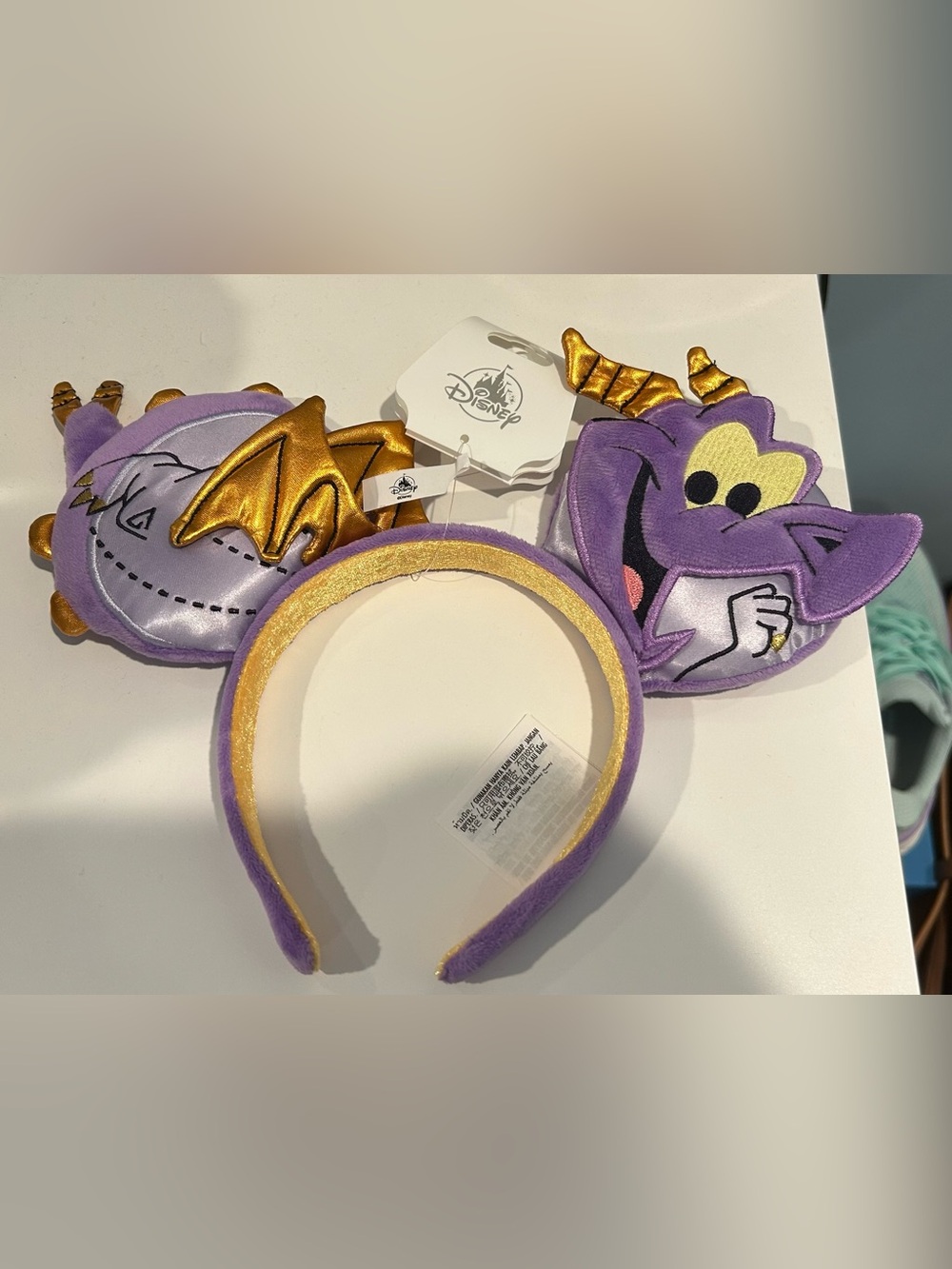Brand New Disney Purple & Gold Figment Dragon Ear Headband